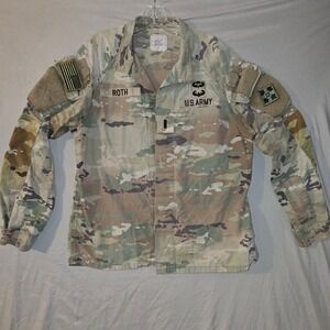 US Army Combat Button up Top Medium OCP Multicam IHWCU Ripstop Tactical LS Shirt